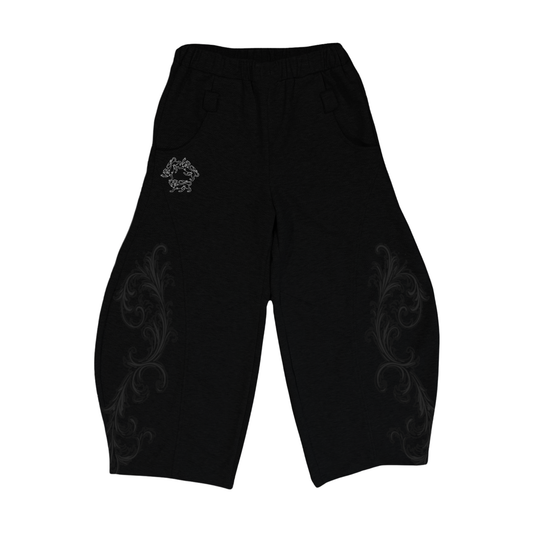 JMS BLACK PATCH PATTERN SWEATPANTS
