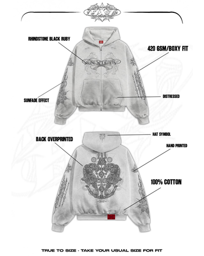 #AXT SAK YANT ZIP-UP HOODIES