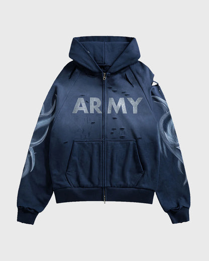 ARMY NAVY TRIBAL ZIP-UP