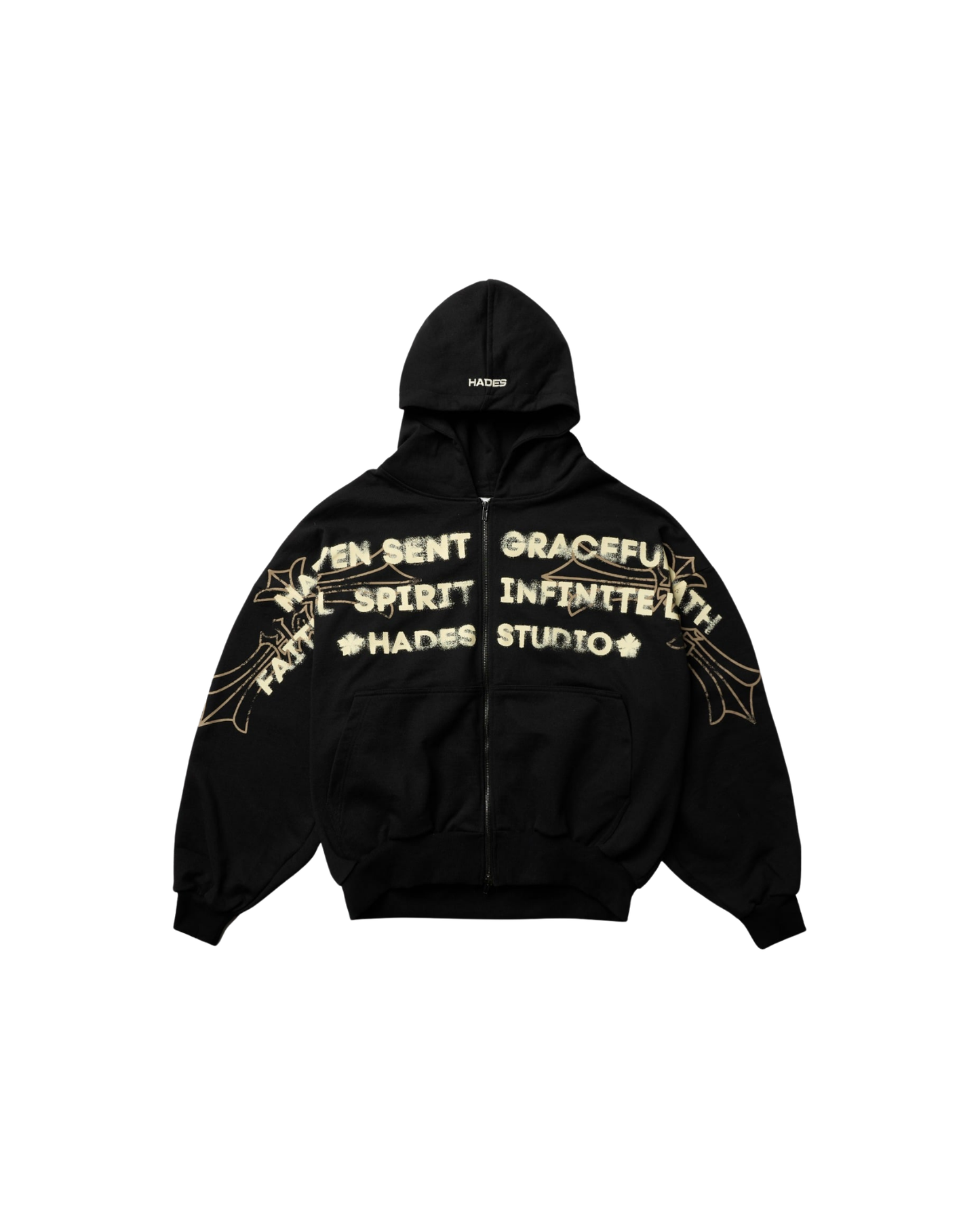HADES HEAVENS CALL ZIP-UP HOODIE BLACK