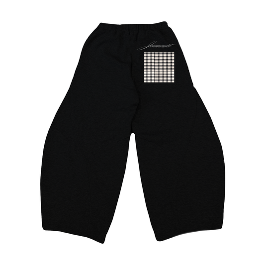 JMS BLACK PATCH PATTERN SWEATPANTS