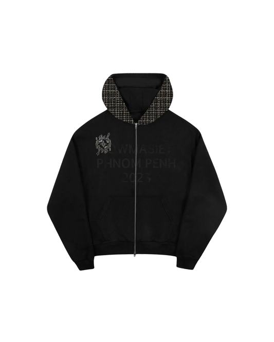 #JMS BLACK PATCH V2 DOUBLE-ZIP HOODIES