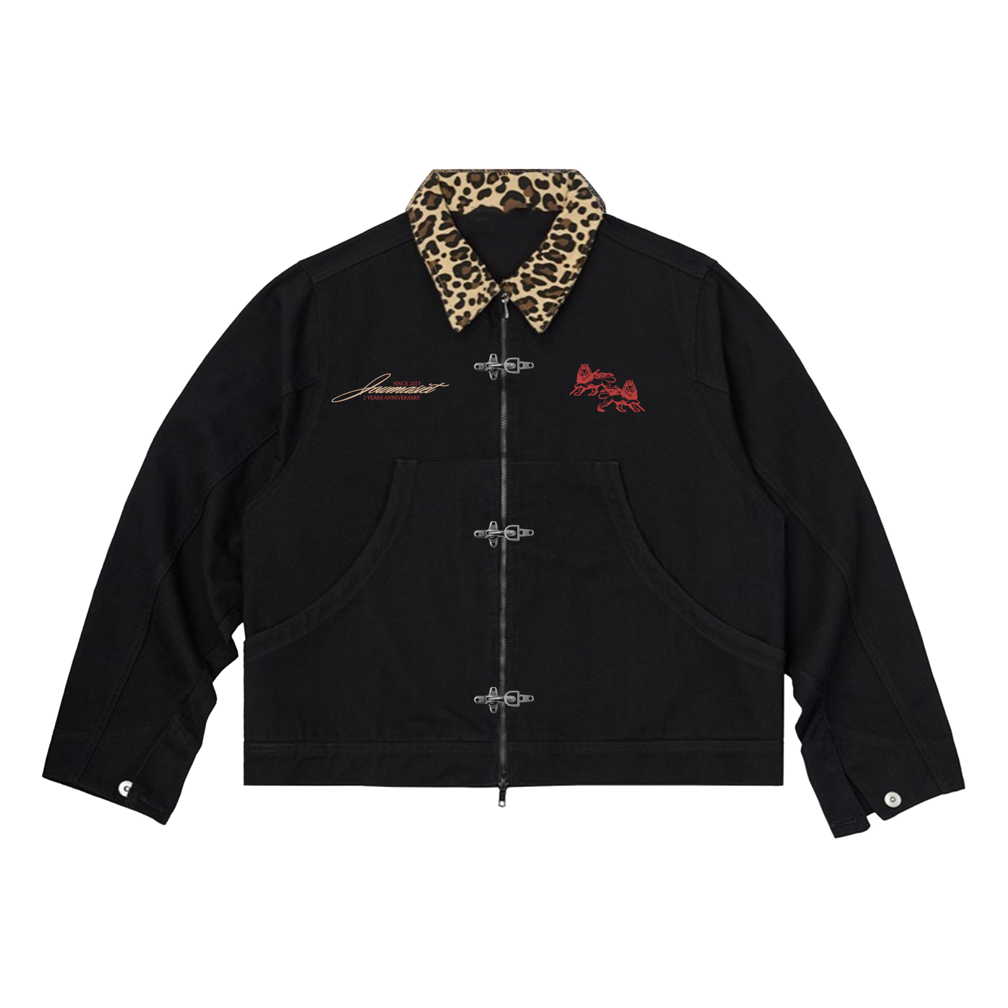 JMS DOUBLE-ZIP CLASP BLACK JACKET