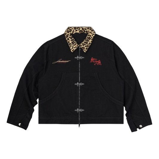 JMS DOUBLE-ZIP CLASP BLACK JACKET