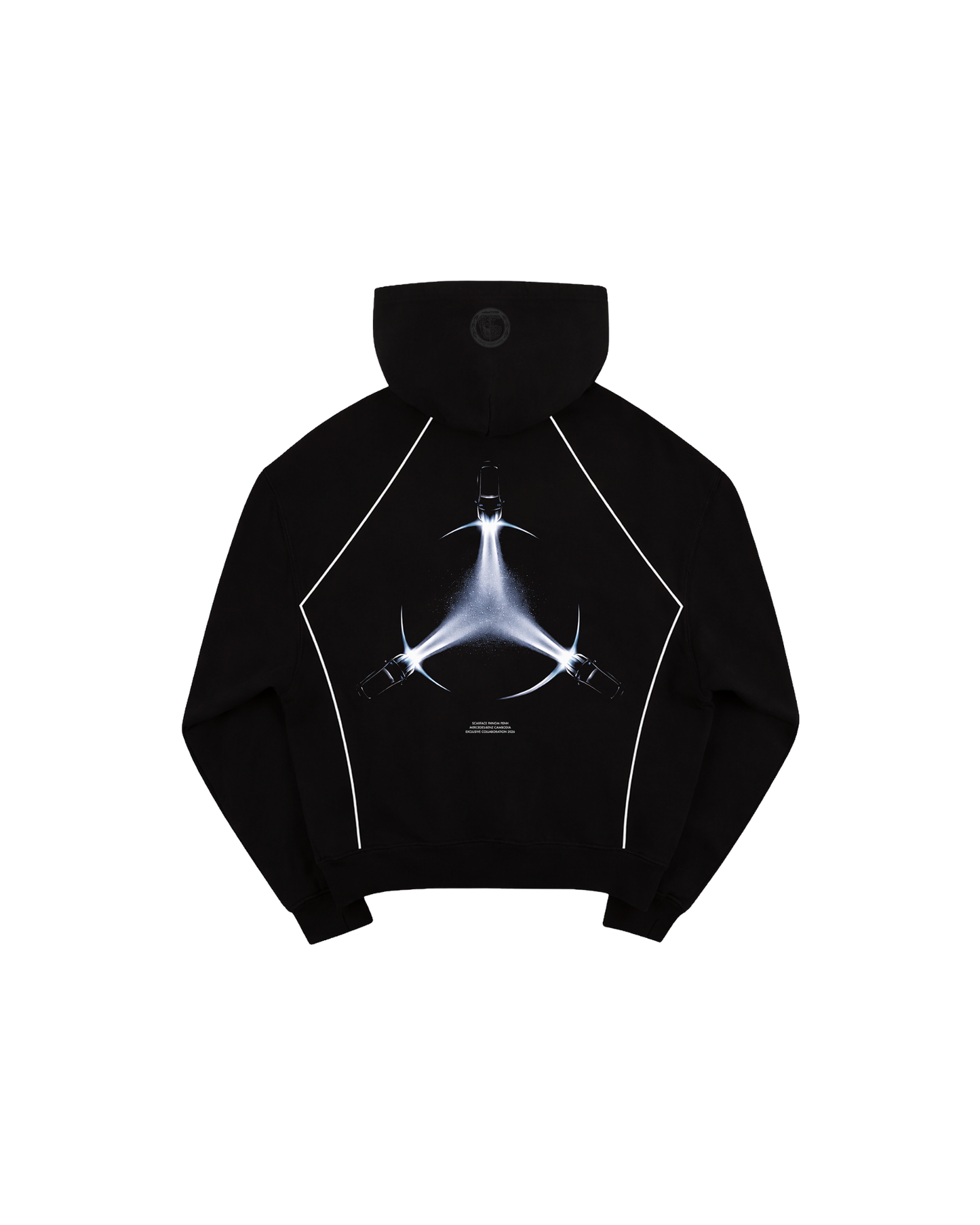 #SCRF-BENZ PATTERNED ZIP UP HOODIE