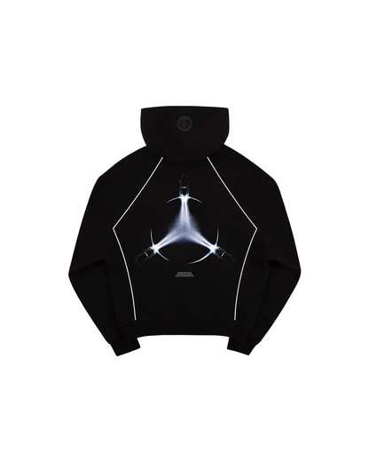 #SCRF-BENZ PATTERNED ZIP UP HOODIE