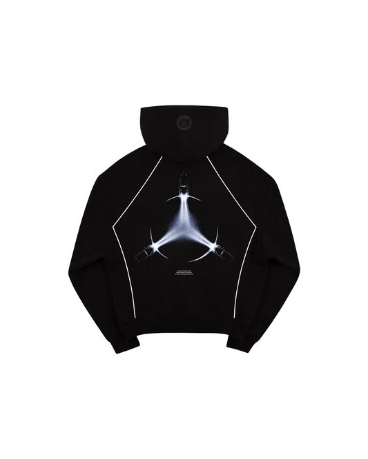 #SCRF-BENZ PATTERNED ZIP UP HOODIE