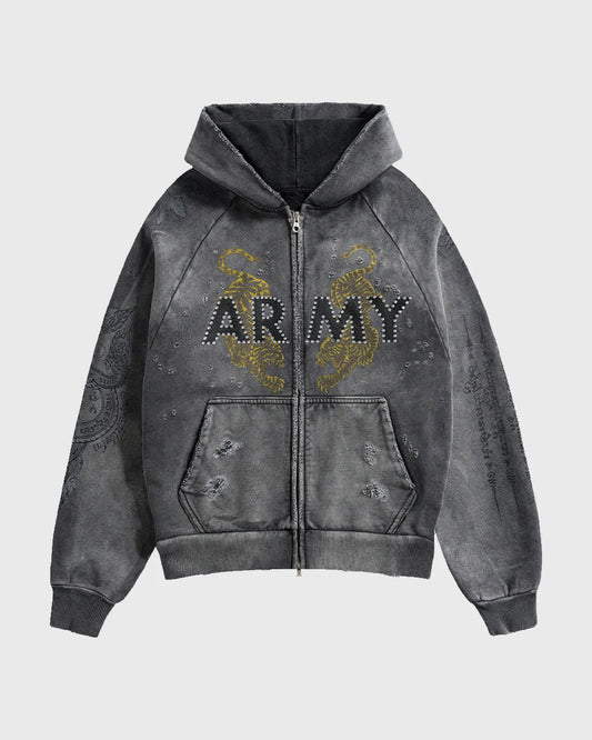 Army Sak Yon Charcoal Zip-Up